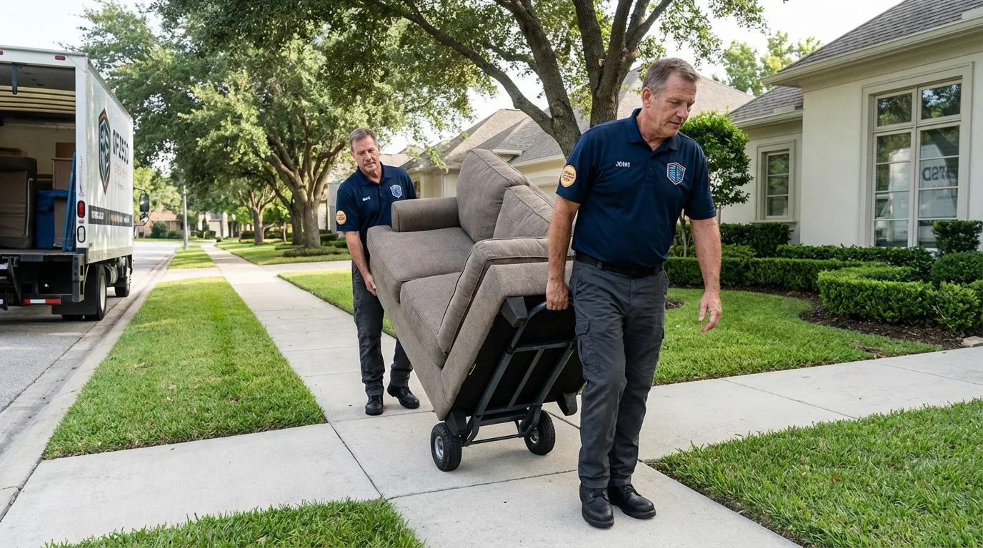 Local residential moving crew loading furniture in Bradenton, FL