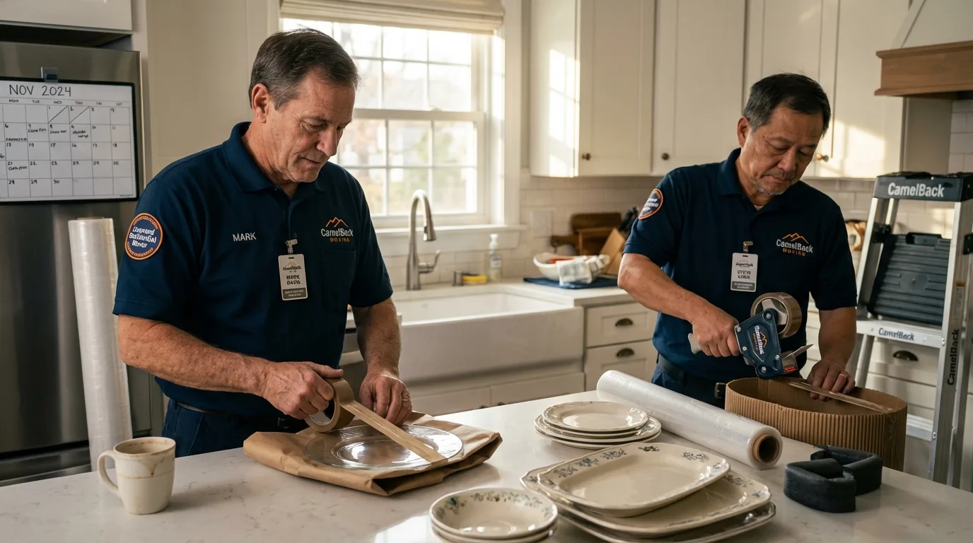Professional crew packing kitchen dishware in Bradenton, FL